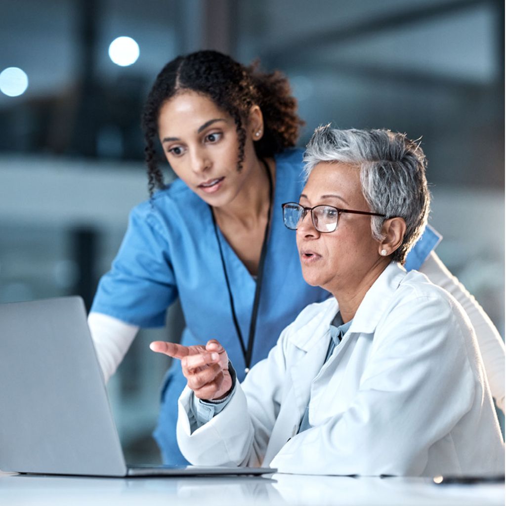 Healthcare staff receiving professional training